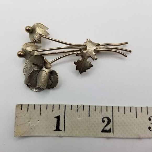 GioVanni Di Rocco Silver Tone Metal Wild Flower Pin Brooch Realistic Signed 70s - Picture 12 of 16